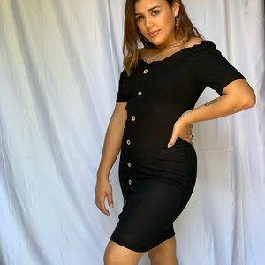 Black Knit Mini Dress